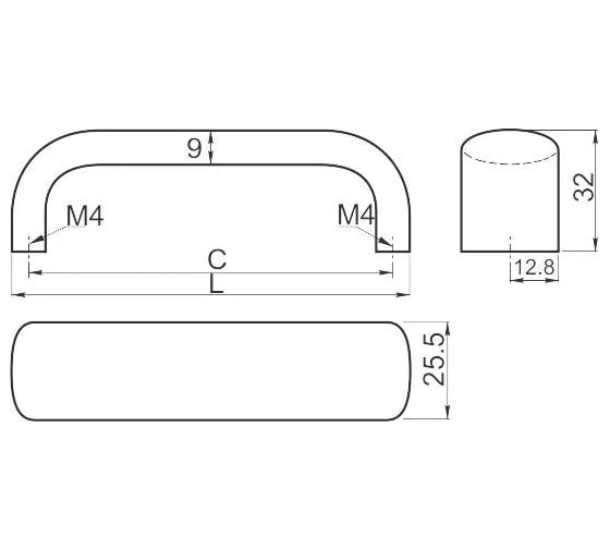 Мебельная ручка GTV алюминиевая UA-00-340160