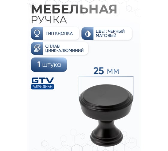 Ручка GTV SONET, черный матовый GZ-SONET-1-20M