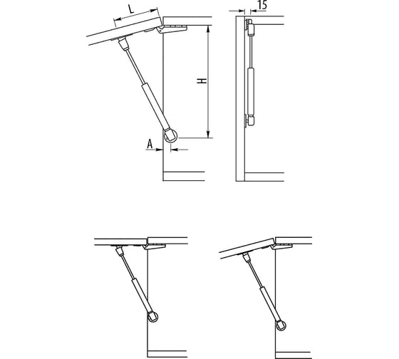 Мебельный газлифт GTV 8 кг PD-G0080-N02