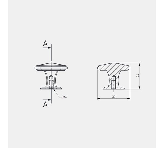 Ручка GTV POINT, черный матовый GZ-POINT-1-20M
