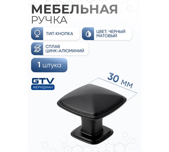 Ручка GTV POINT, черный матовый GZ-POINT-1-20M