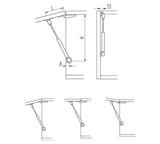 Мебельный газлифт GTV 12 кг PD-G0120-N02
