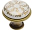 Мебельная ручка GTV GP-0728-J4-C керамика, кнопка, золотой орнамент GP-0728-J4-C-04 1