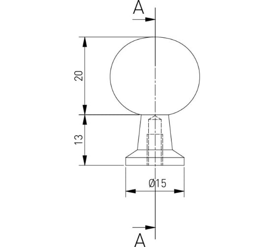 Ручка GTV NORD кнопка, черный матовый GZ-NORD-1-20M