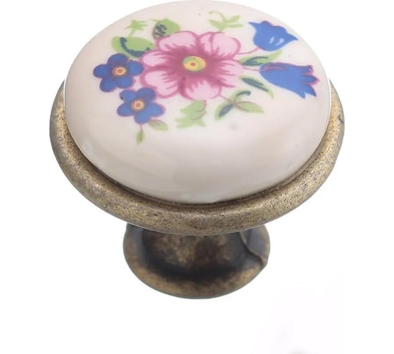 Ручка GTV мебельная керамика кнопка розовый GP-0728-J4-R 1