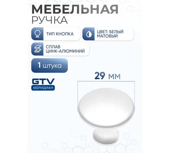 Ручка GTV UDINE, белый матовый GZ-UDINE-1-10M
