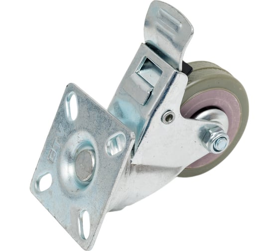 Мебельное колесо GTV GREYROLL d-50 мм, серое, со стопором KM-GREYROLL-50MM-ZH