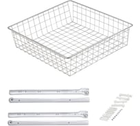 Выдвижная корзина GTV 40II 355x485x100, в модуль 400 мм, на роликовых направляющих, белая KO-SR100-40-10-K