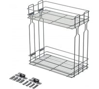 Бутылочница в модуль GTV 300 мм, без направляющих, с крепежом, антрацит KO-BO300PK-60