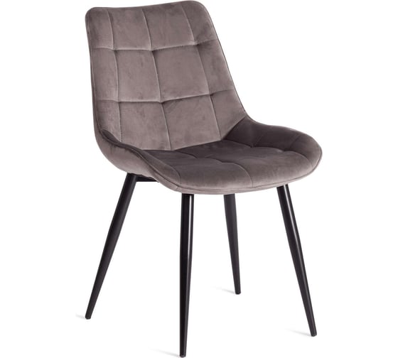 Стул Tetchair Abruzzo ( mod. 8060 ) / 1 шт. в упаковке металл/вельвет, 52x63x85 см, светло-серый (hlr 24)/черный 19602 1