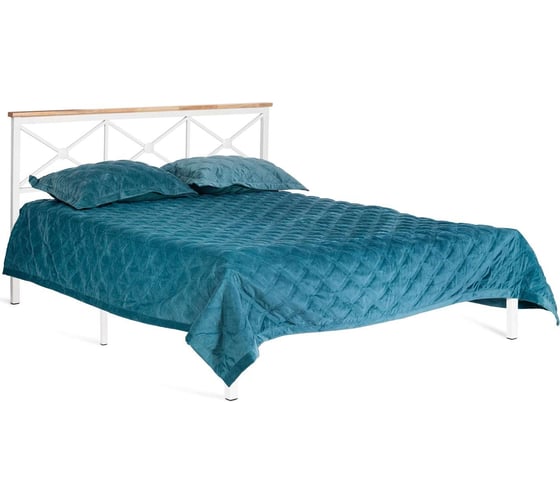 Кровать Tetchair Iris (mod.9311) дерево гевея/металл, 160x200 см (queen bed), белый (white) 20111