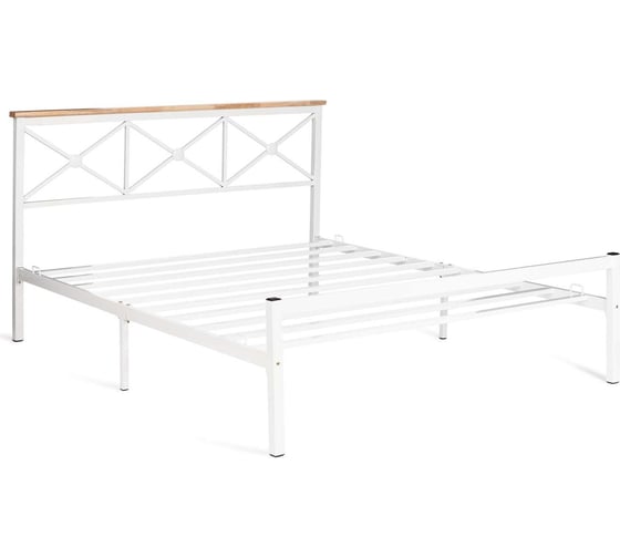 Кровать Tetchair Iris (mod.9311) дерево гевея/металл, 160x200 см (queen bed), белый (white) 20111