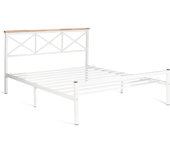 Кровать Tetchair Iris (mod.9311) дерево гевея/металл, 160x200 см (queen bed), белый (white) 20111