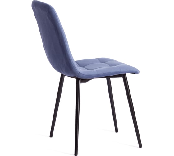 Стул Tetchair Chilly max / 1 шт. в упаковке велюр/металл , 45x54x90 см , серо-голубой/черный 20032