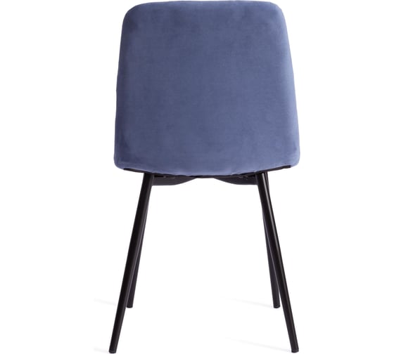 Стул Tetchair Chilly max / 1 шт. в упаковке велюр/металл , 45x54x90 см , серо-голубой/черный 20032