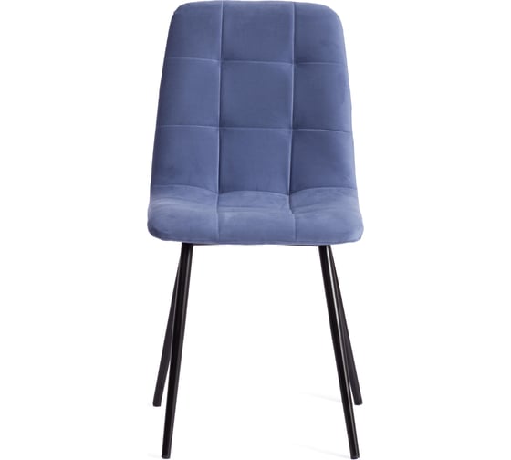 Стул Tetchair Chilly max / 1 шт. в упаковке велюр/металл , 45x54x90 см , серо-голубой/черный 20032