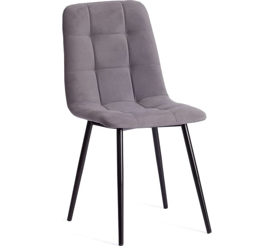 Стул Tetchair Chilly max / 1 шт. в упаковке велюр/металл , 45x54x90 см , темно-серый/черный 20031 1