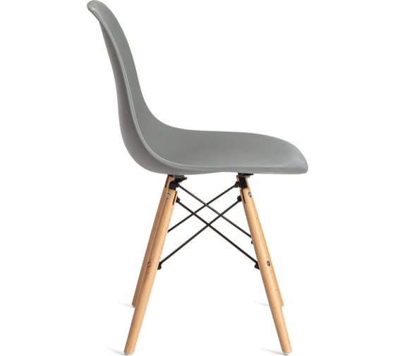 Стул Tetchair комплект 4 шт Cindy (eames) (mod. 001) дерево бук/металл/сиденье пластик, 51x46x82см, серый/grey 11466