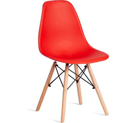 Стул Tetchair CINDY (EAMES) (mod. 1801) дерево бук/металл/сиденье пластик, 45x51x82 см, Red (красный) 21375