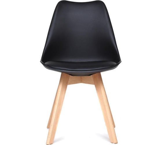 Стул Tetchair Tulip (mod. 73-1) / 1 шт. в упаковке дерево/пластик/экокожа, 47,5x55x80 см, черный 20222