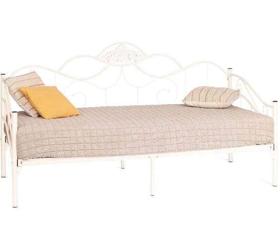 Кровать Tetchair Federica (mod. at-881) дерево гевея/металл, 90x200 см (day bed), белый (butter white) 20108