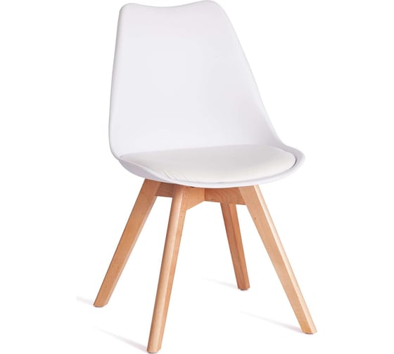 Стул Tetchair Tulip (mod. 73-1) / 1 шт. в упаковке дерево/пластик/экокожа, 47,5x55x80 см, белый 20220