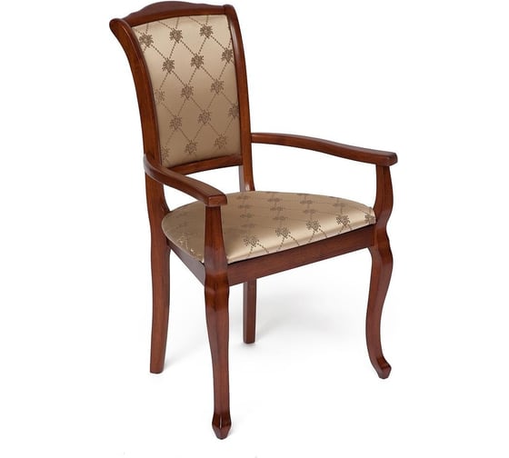 Кресло Tetchair Geneva (gn-ac ) / 1 шт. в упаковке дерево гевея, 60x54x96см, maf brown, ткань золотистые цветы (sk-gf) 19440