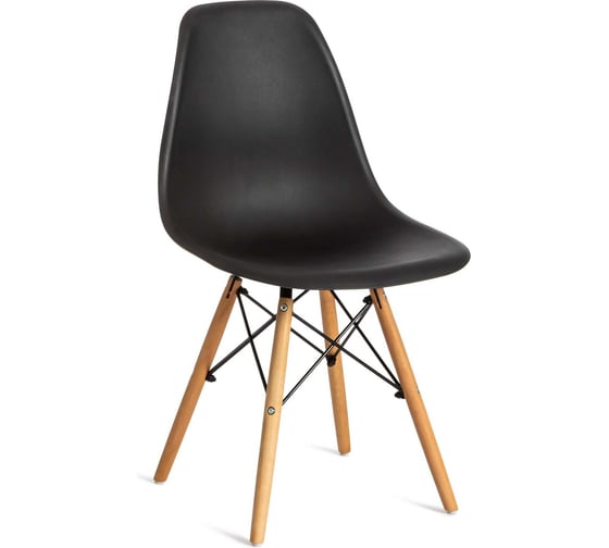 Стул Tetchair комплект 4 шт Cindy (eames) (mod. 001) дерево бук/металл/сиденье пластик, 51x46x82см, черный/black 11465 1
