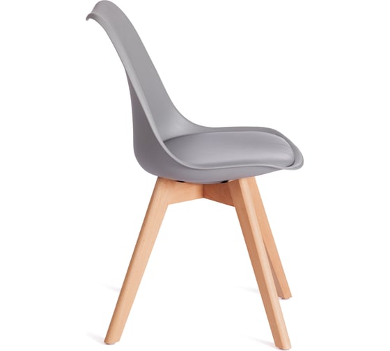 Стул Tetchair Tulip (mod. 73-1) / 1 шт. в упаковке дерево/пластик/экокожа, 47,5x55x80 см, серый 20221