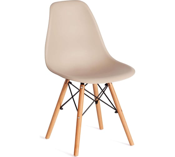 Стул Tetchair 4 шт Cindy (eames) (mod. 1801) дерево бук/металл/сиденье пластик, 45x51x82 см, beige (бежевый) 19827 1