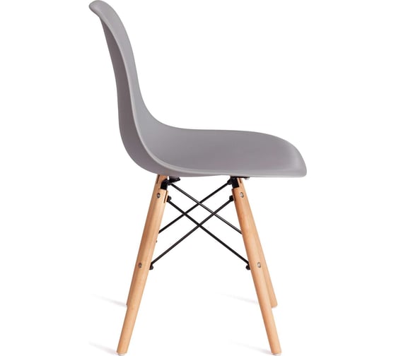 Стул Tetchair 4 шт Cindy (eames) (mod. 1801) дерево бук/металл/сиденье пластик, 45x51x82 см, light grey (светло-серый) 19828