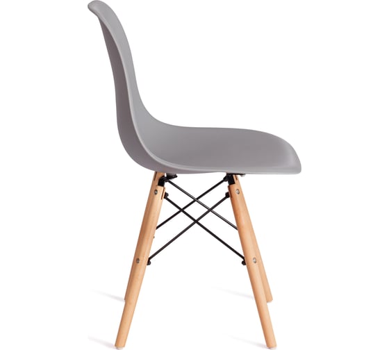 Стул Tetchair 4 шт Cindy (eames) (mod. 1801) дерево бук/металл/сиденье пластик, 45x51x82 см, light grey (светло-серый) 19828