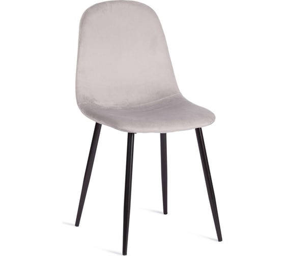 Стул Tetchair комплект 4 шт Breeze (mod. 4724) вельвет/металл, 44x53x87 см, light grey (светло-серый) hlr14 / черный 20092