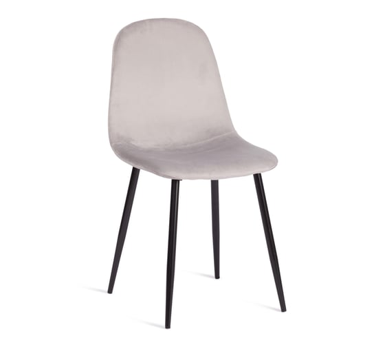 Стул Tetchair комплект 4 шт Breeze (mod. 4724) вельвет/металл, 44x53x87 см, light grey (светло-серый) hlr14 / черный 20092