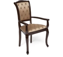 Кресло Tetchair комплект 2 шт Geneva (gn-ac ) дерево гевея, 60x54x96см, tobacco, ткань золотистые цветы (sk-gf) 10483