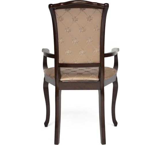 Кресло Tetchair комплект 2 шт Geneva (gn-ac ) дерево гевея, 60x54x96см, tobacco, ткань золотистые цветы (sk-gf) 10483