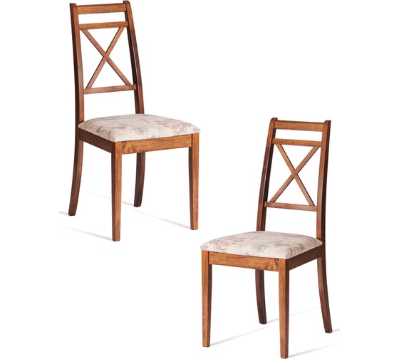 Стул Tetchair комплект 2 шт Picasso ( pc-sc ) дерево гевея, 45x53x97см, maf brown, ткань прованс №11 10609