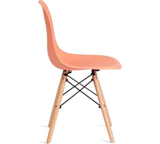 Стул Tetchair Сindy (EAMES) (mod. 1801) дерево бук/металл/сиденье пластик, 45x51x82 см, Orange (Оранжевый) 21374
