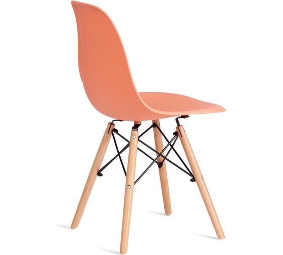 Стул Tetchair Сindy (EAMES) (mod. 1801) дерево бук/металл/сиденье пластик, 45x51x82 см, Orange (Оранжевый) 21374