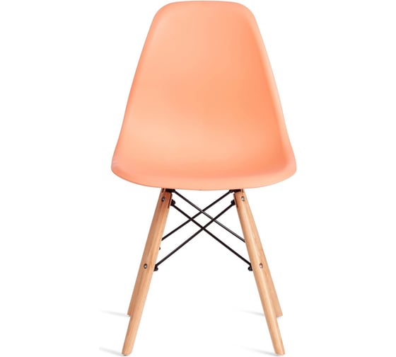 Стул Tetchair Сindy (EAMES) (mod. 1801) дерево бук/металл/сиденье пластик, 45x51x82 см, Orange (Оранжевый) 21374
