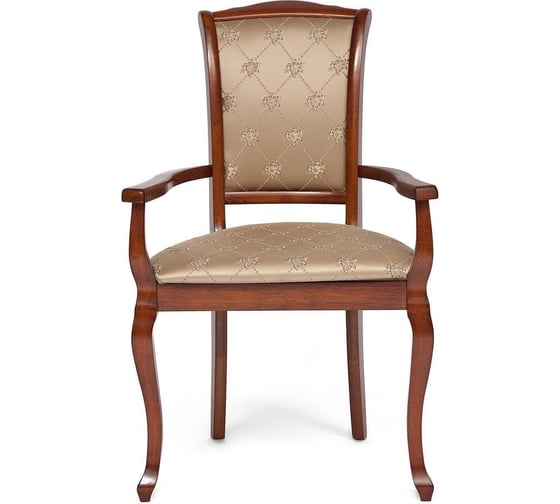 Кресло Tetchair комплект 2 шт Geneva (gn-ac ) дерево гевея, 60x54x96см, maf brown, ткань золотистые цветы (sk-gf) 10407