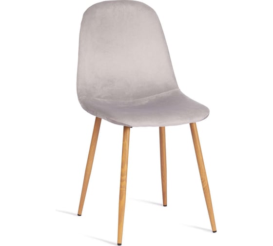 Стул Tetchair комплект 4 шт Breeze (mod. 4724) вельвет/металл, 44x53x87 см, light grey (светло-серый) hlr14 / натуральный 20090