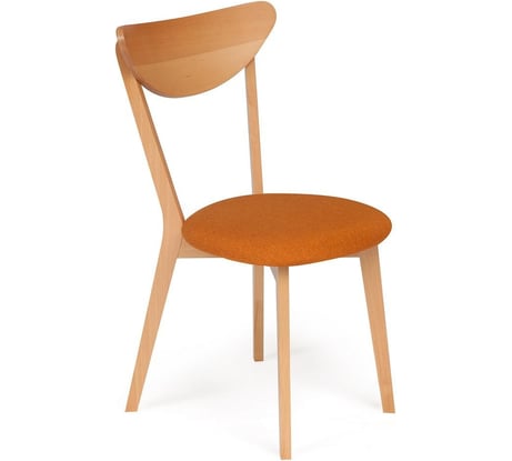 Стул Tetchair Maxi (макси) комплект 2 шт, мягкое сиденье/ цвет сиденья - оранжевый, каркас бук, сиденье ткань, 86x48.5x54.5, натуральный ( бук ) 10473