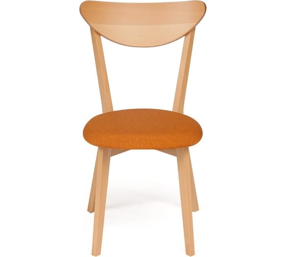 Стул Tetchair Maxi (макси) комплект 2 шт, мягкое сиденье/ цвет сиденья - оранжевый, каркас бук, сиденье ткань, 86x48.5x54.5, натуральный ( бук ) 10473