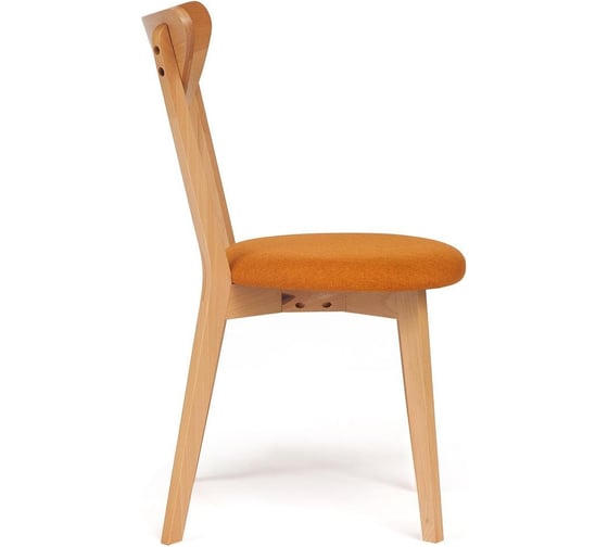 Стул Tetchair Maxi (макси) комплект 2 шт, мягкое сиденье/ цвет сиденья - оранжевый, каркас бук, сиденье ткань, 86x48.5x54.5, натуральный ( бук ) 10473