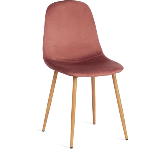 Стул Tetchair комплект 4 шт Breeze (mod. 4724) вельвет/металл, 44x53x87 см, coral (коралловый) hlr44 / натуральный 20091