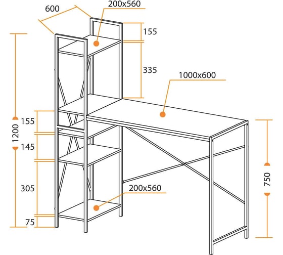 Компьютерный стол Tetchair WD-07 burnt 15249