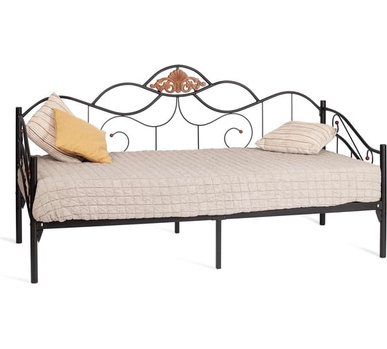 Кровать Tetchair Federica (mod. at-881) дерево гевея/металл, 90x200 см (day bed), красный дуб/черный 20104