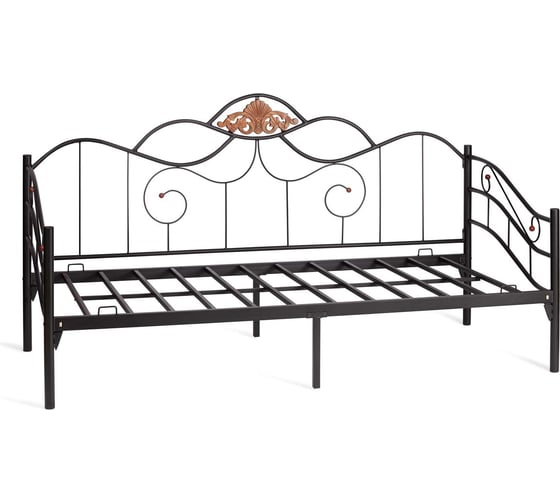 Кровать Tetchair Federica (mod. at-881) дерево гевея/металл, 90x200 см (day bed), красный дуб/черный 20104