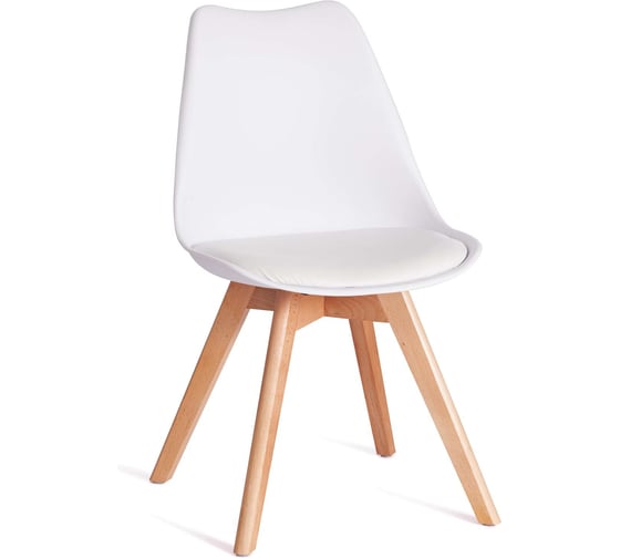 Стул Tetchair комплект 4 шт Tulip (mod. 73-1) дерево/пластик/экокожа, 47,5x55x80 см, белый 20185